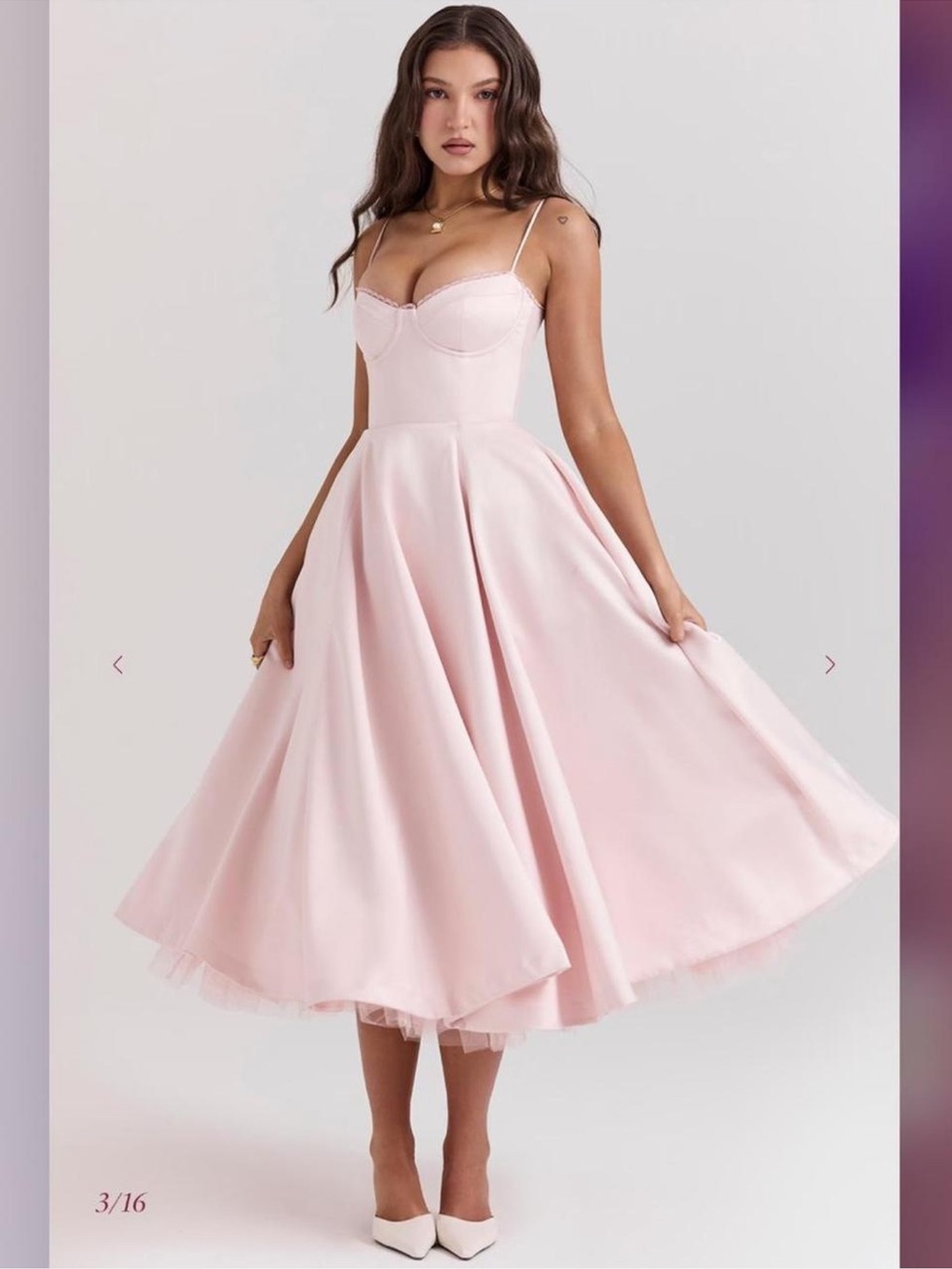 HOUSE OF CB "Mademoiselle" Ballerina Pink Midi Dress NWOT